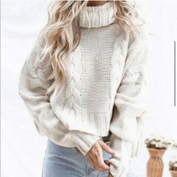 Last! Figleaffashion cozy cable turtleneck sweater - Picture 4 of 5